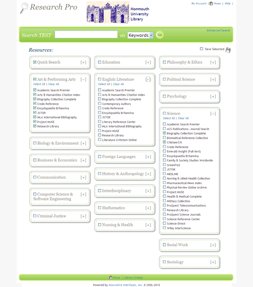 Research Pro using expand/collapse function Research Pro using expand/collaspe function